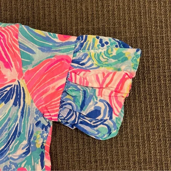 Lilly Pulitzer Mini Lindell Puff Sleeve Dress Girls Size Small 4 - 5 - Picture 3 of 6